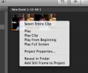 Select Entire Clip - iMovie 08